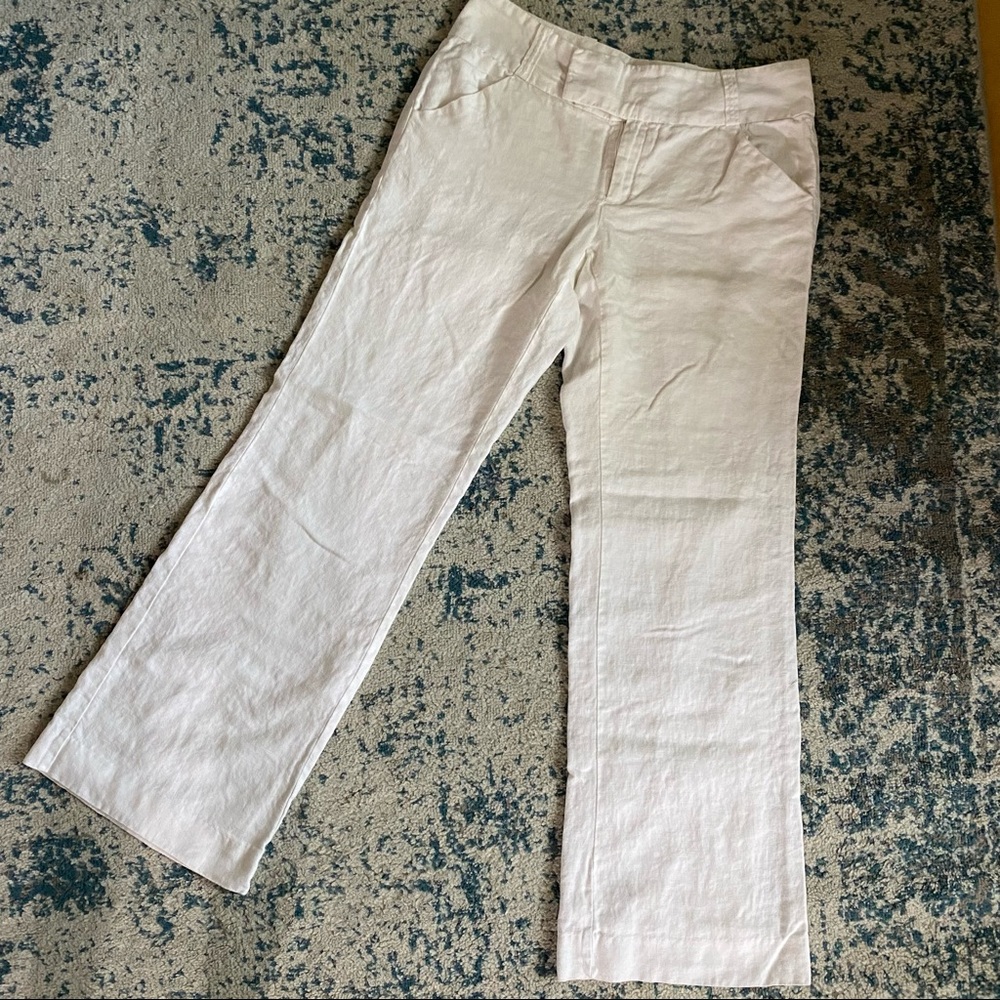 100% linen white pants